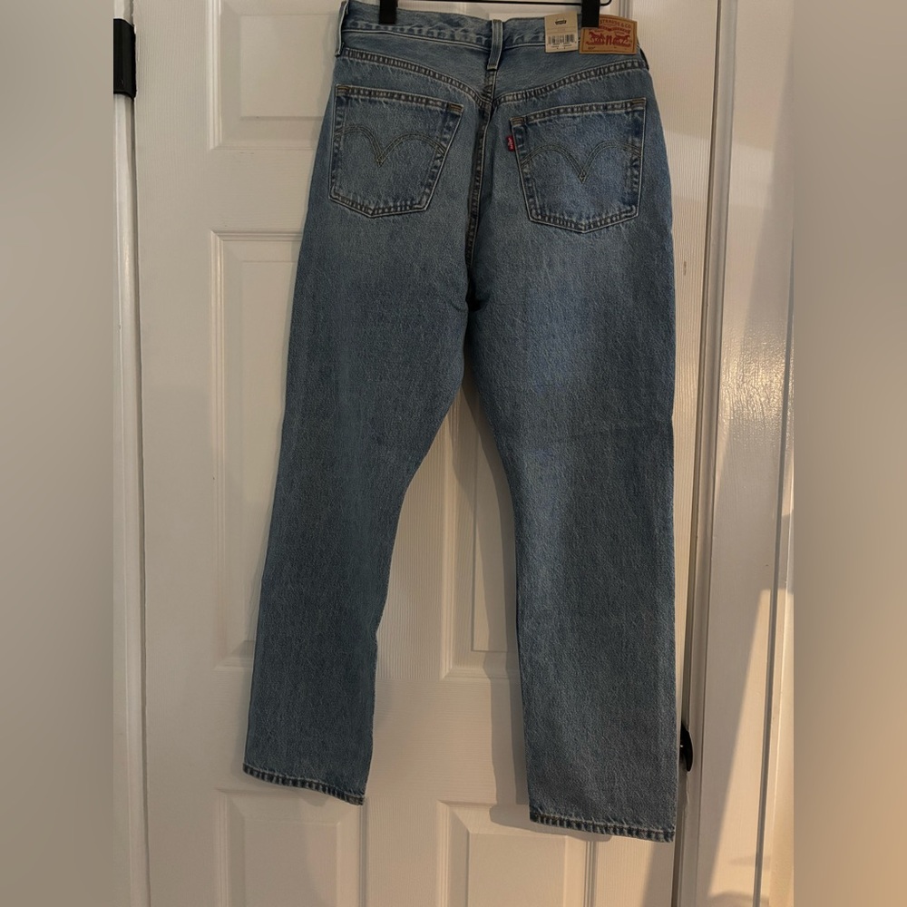 Levi's 501 Original Women's High Rise Ripped Blue Jeans - Picture 8 of 11